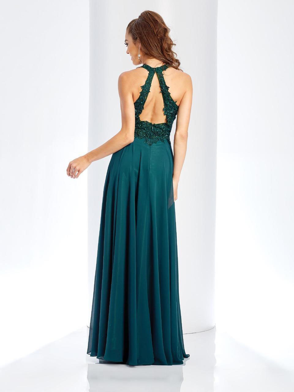 Clarisse - 3528SC Illusion Halter A-Line Evening Dress