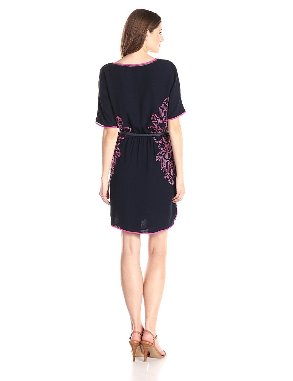 Adrianna Papell - 16PD79730 Embroidered Bateau Neck Column Dress Special Occasion Dress