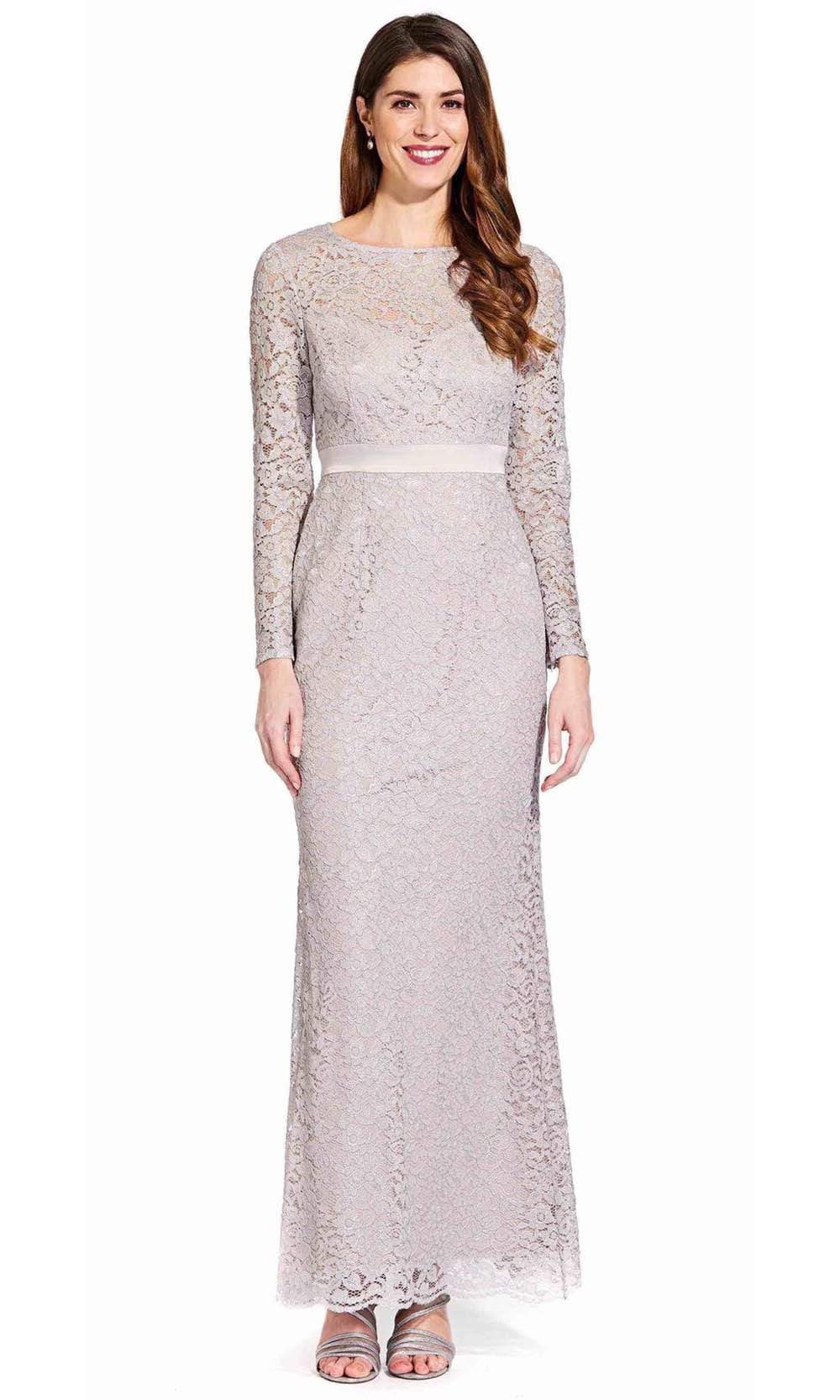 Adrianna Papell - Sheer Long Sleeve Sheath Dress AP1E205128SC Adrianna Papell - Sheer Long Sleeve Sheath Dress AP1E205128SC