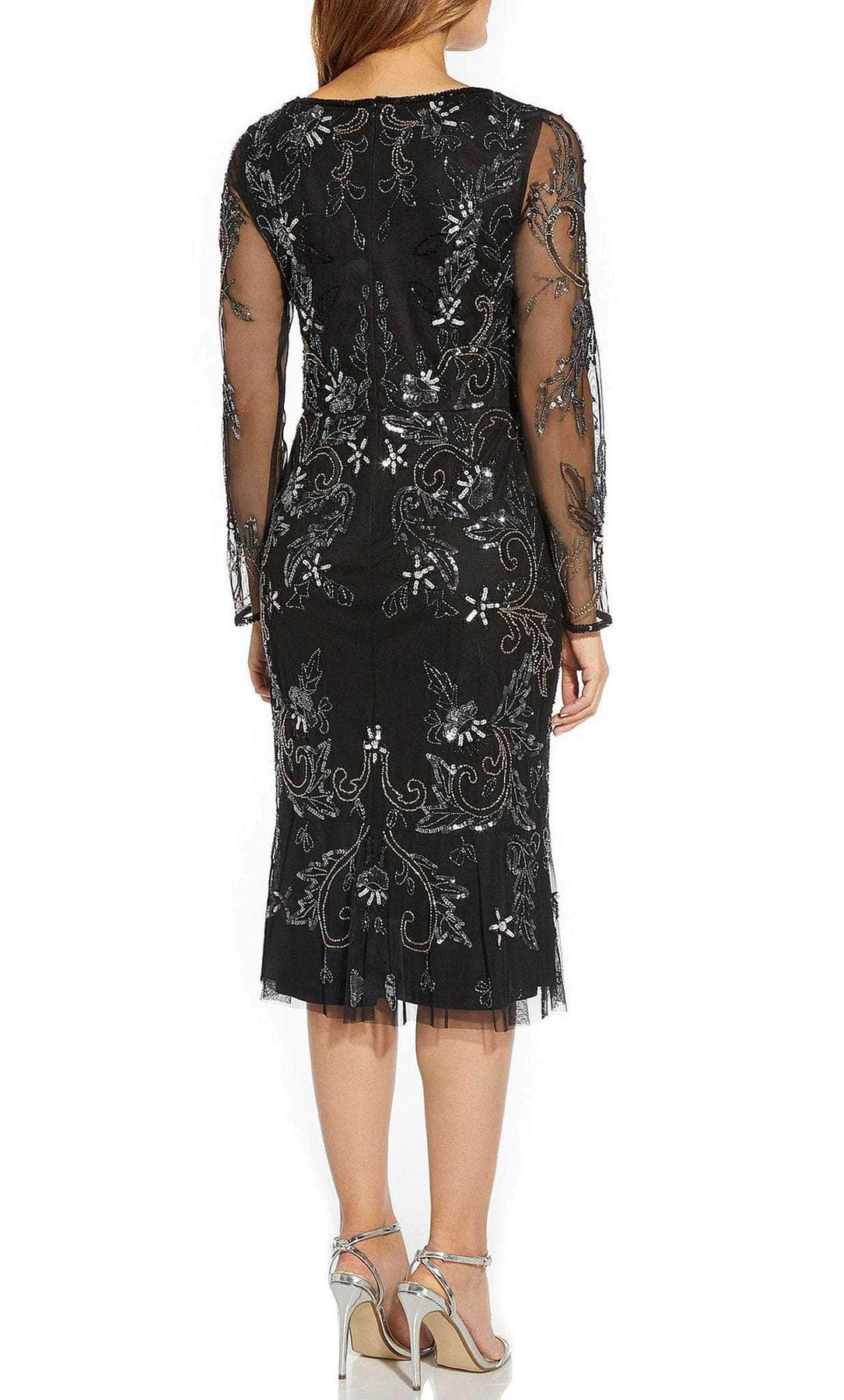 Adrianna Papell AP1E209159 - Long Sleeve Sweetheart Knee Length Dress Cocktail Dresses