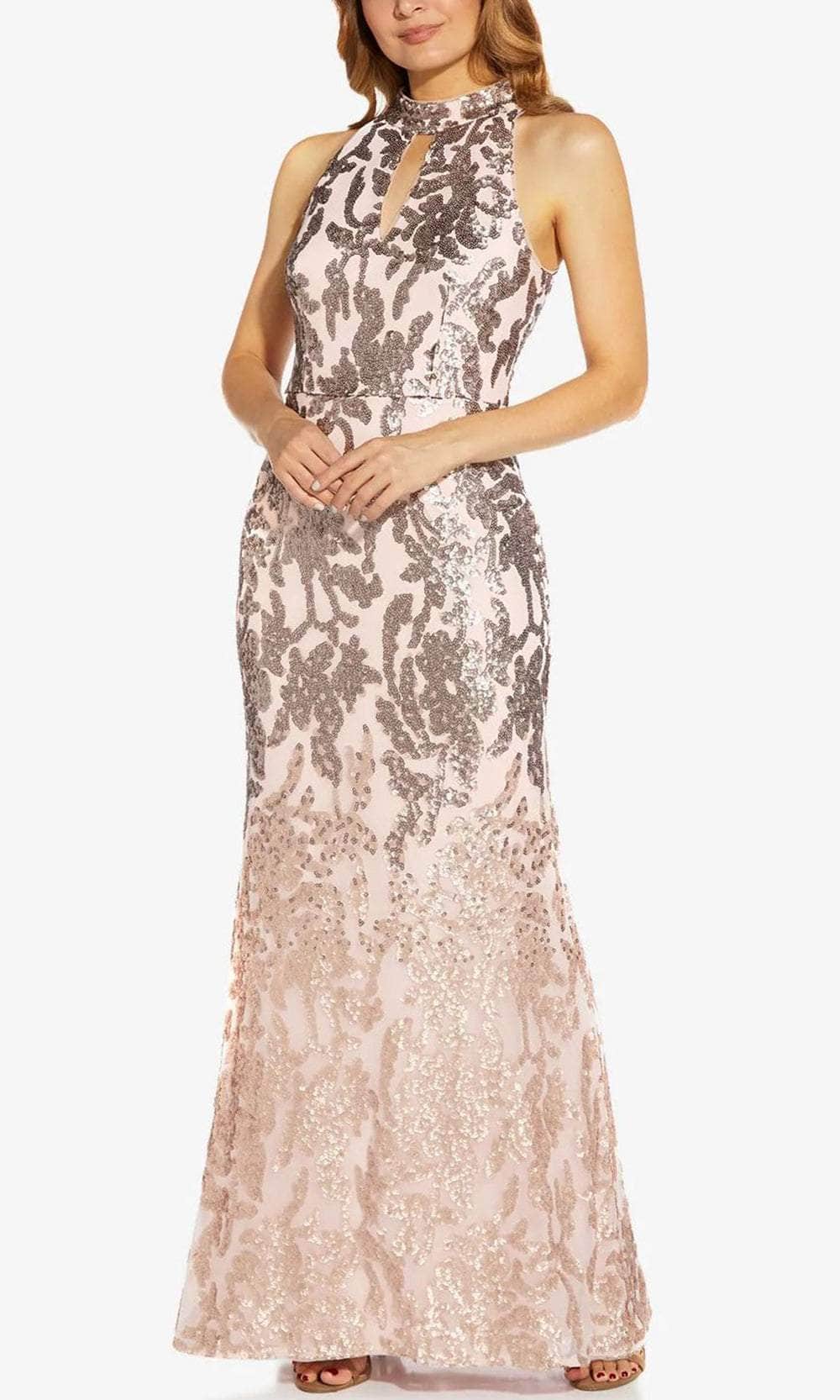 Adrianna Papell AP1E209366 - Long Shell Mermaid Dress - Sleeveless, Front Keyhole, Ombre Sequin, Full Back, Back Zipper, Full Length ADASA Adrianna Papell AP1E209366 - Long Shell Mermaid Dress - Sleeveless, Front Keyhole, Ombre Sequin, Full Back, Back Zipper, Full Length ADASA