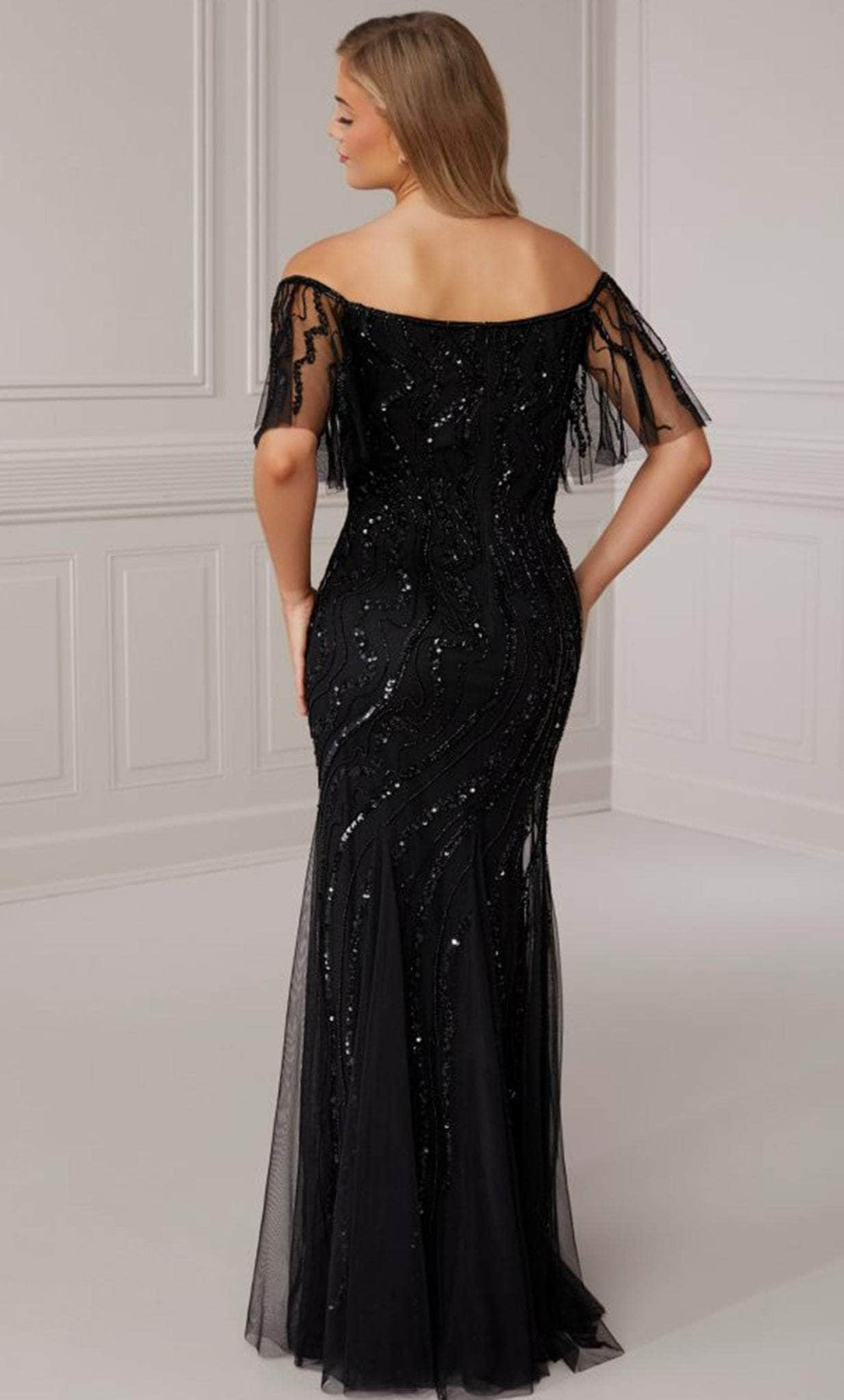 Adrianna Papell Platinum 40422 - Off Shoulder Formal Sheath Gown Prom Dress