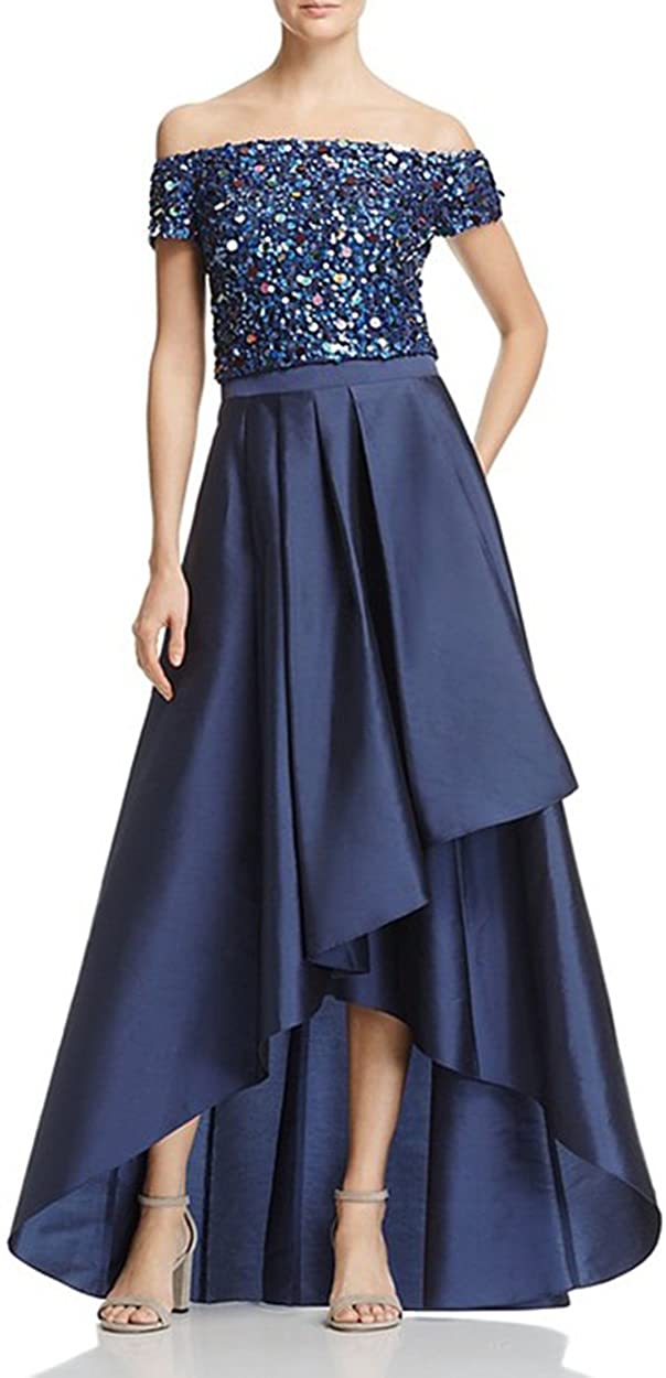 Adrianna Papell - Sequined High Low Gown  AP1E201583 Special Occasion Dress