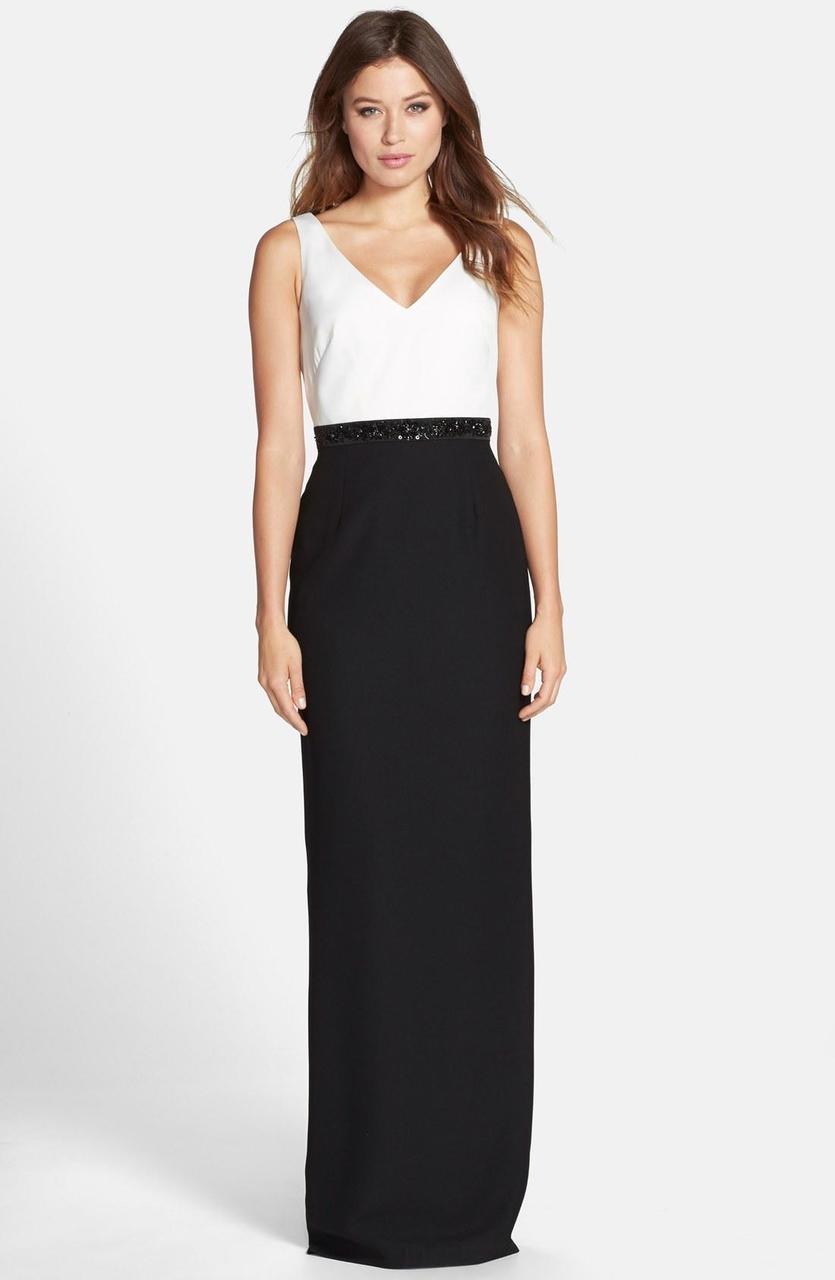 Adrianna Papell 81907700 - Long Sheath Dress - Crepe, Quarter Sleeve Bolero, Full Back, Embellished Waistband, Back Slit, Full-Length ADASA Adrianna Papell 81907700 - Long Sheath Dress - Crepe, Quarter Sleeve Bolero, Full Back, Embellished Waistband, Back Slit, Full-Length ADASA