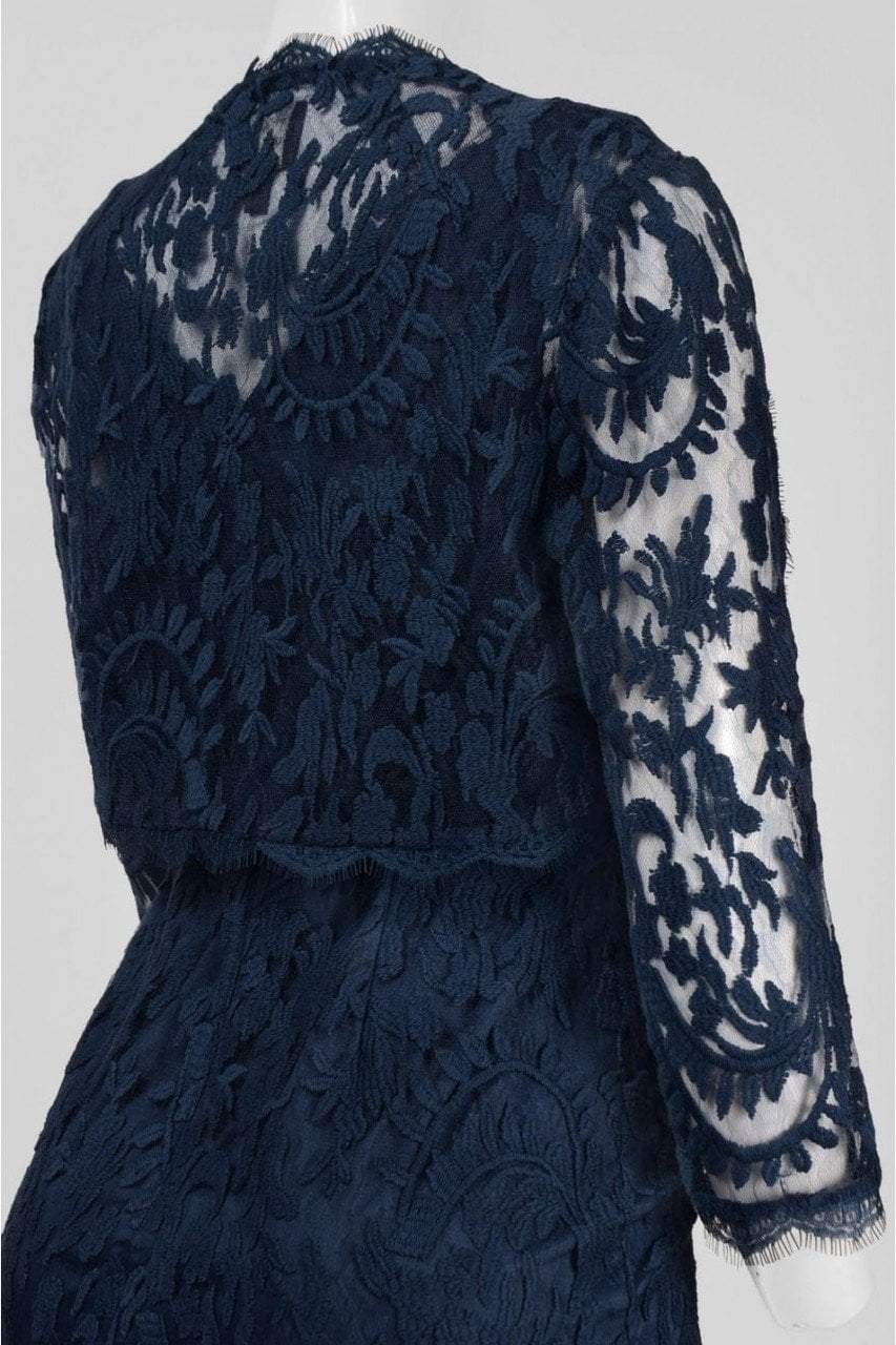 Adrianna Papell - Embellished V-Neck Sheath Dress 15253710 in Blue