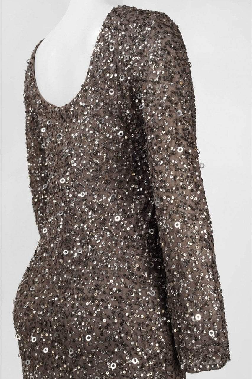 Adrianna Papell - Sequined Mesh Dress 41915670 in Gray