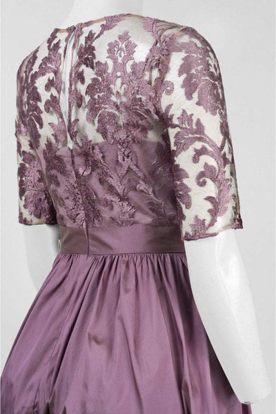 Adrianna Papell - 81920870 Lace Illusion Bateau Taffeta A-line Dress in Pink
