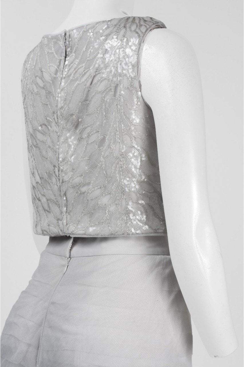 Adrianna Papell - 81928040 Sleeveless Embellished Bateau Sheath Dress in Silver