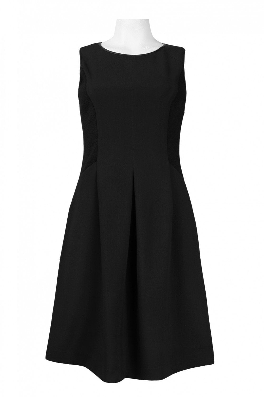 Adrianna Papell Daytime - 16PD78240 Sleeveless Crepe A-line Dress In Black