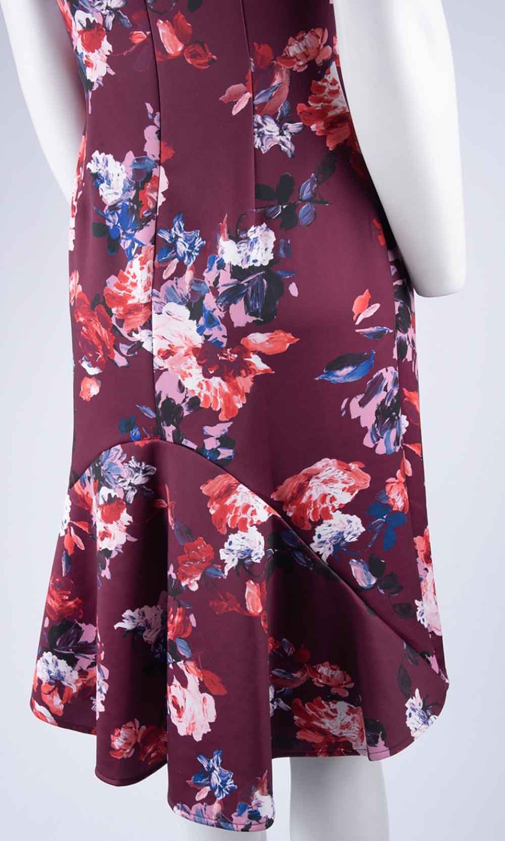 Adrianna Papell - AP1D102390 Floral Print Sheath Dress In Multi-Color