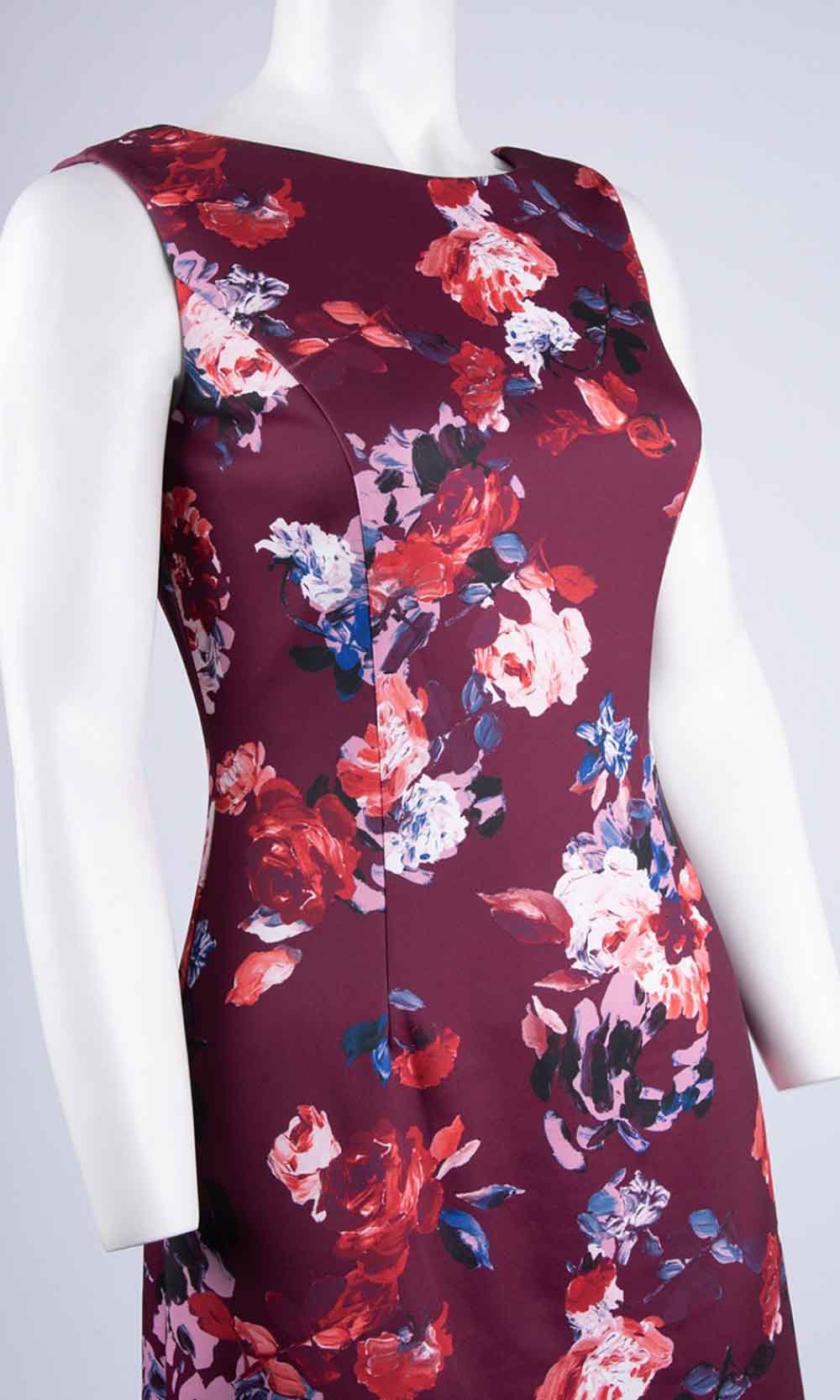 Adrianna Papell - AP1D102390 Floral Print Sheath Dress In Multi-Color