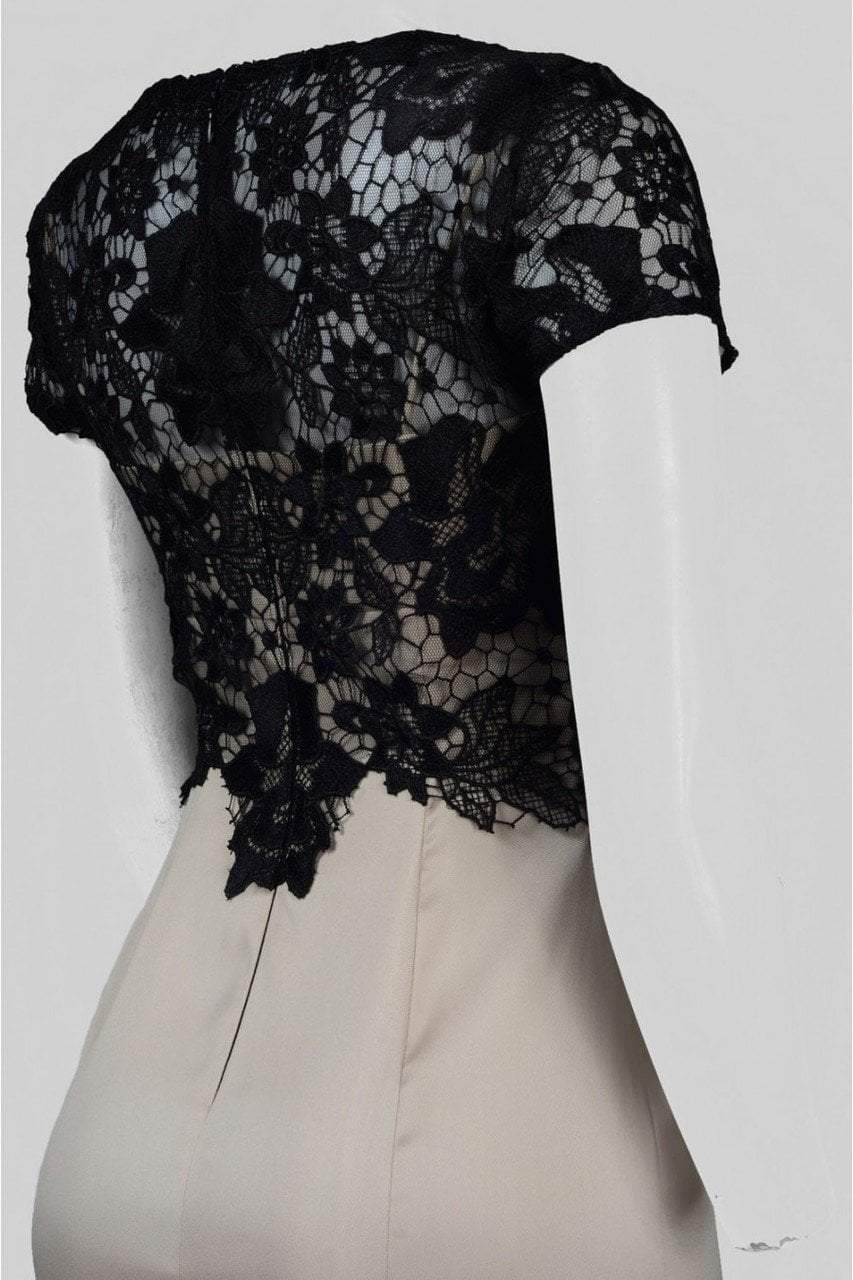 Adrianna Papell - AP1E201377 Floral Lace Sheath Dress in Neutral and Black