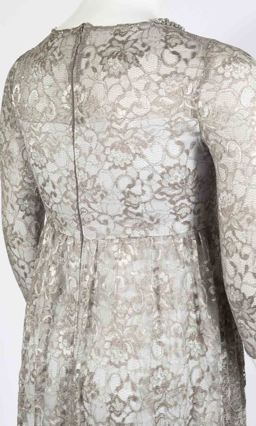 Adrianna Papell - AP1E203486 Lace Evening Dress In Silver