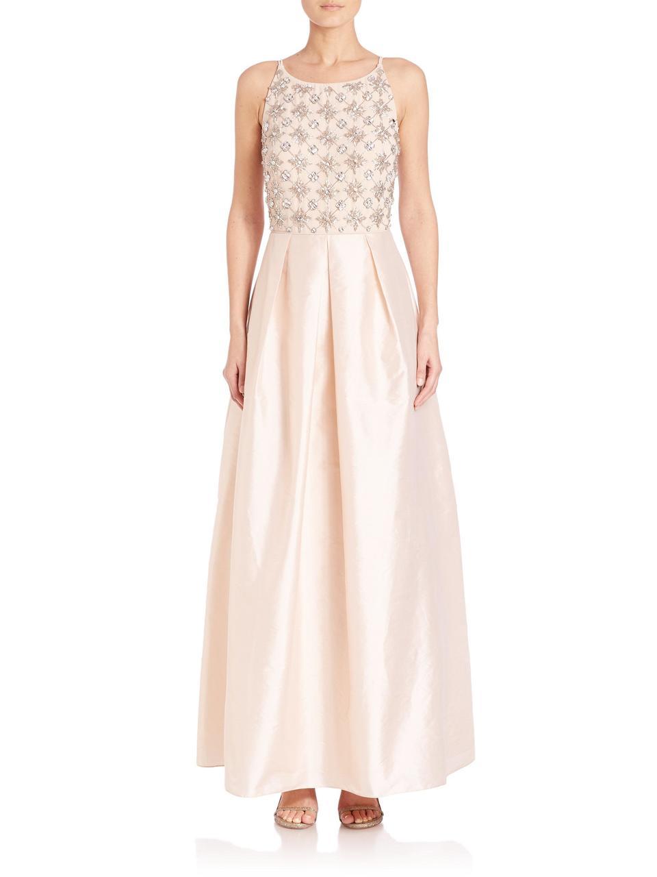 Aidan Mattox - Embellished Bateau Neck Dress 54468670 in Pink