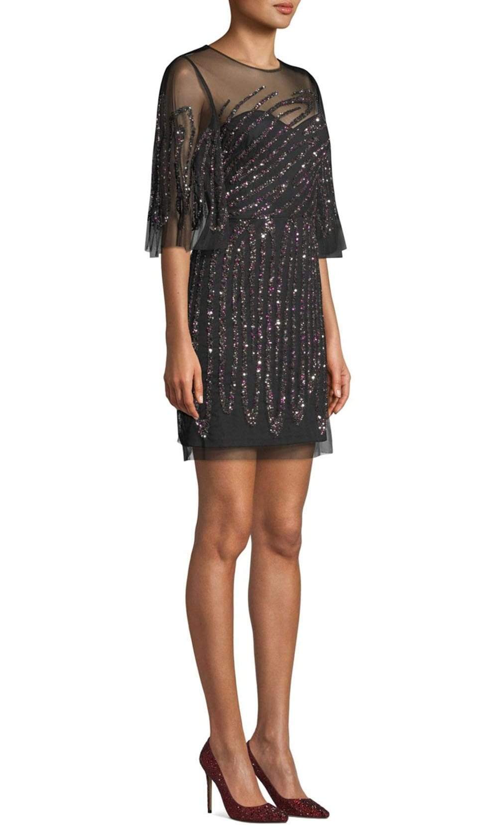 Aidan Mattox - MD1E203114 Illusion Flutter Sleeve Cocktail Dress Homecoming Dresses