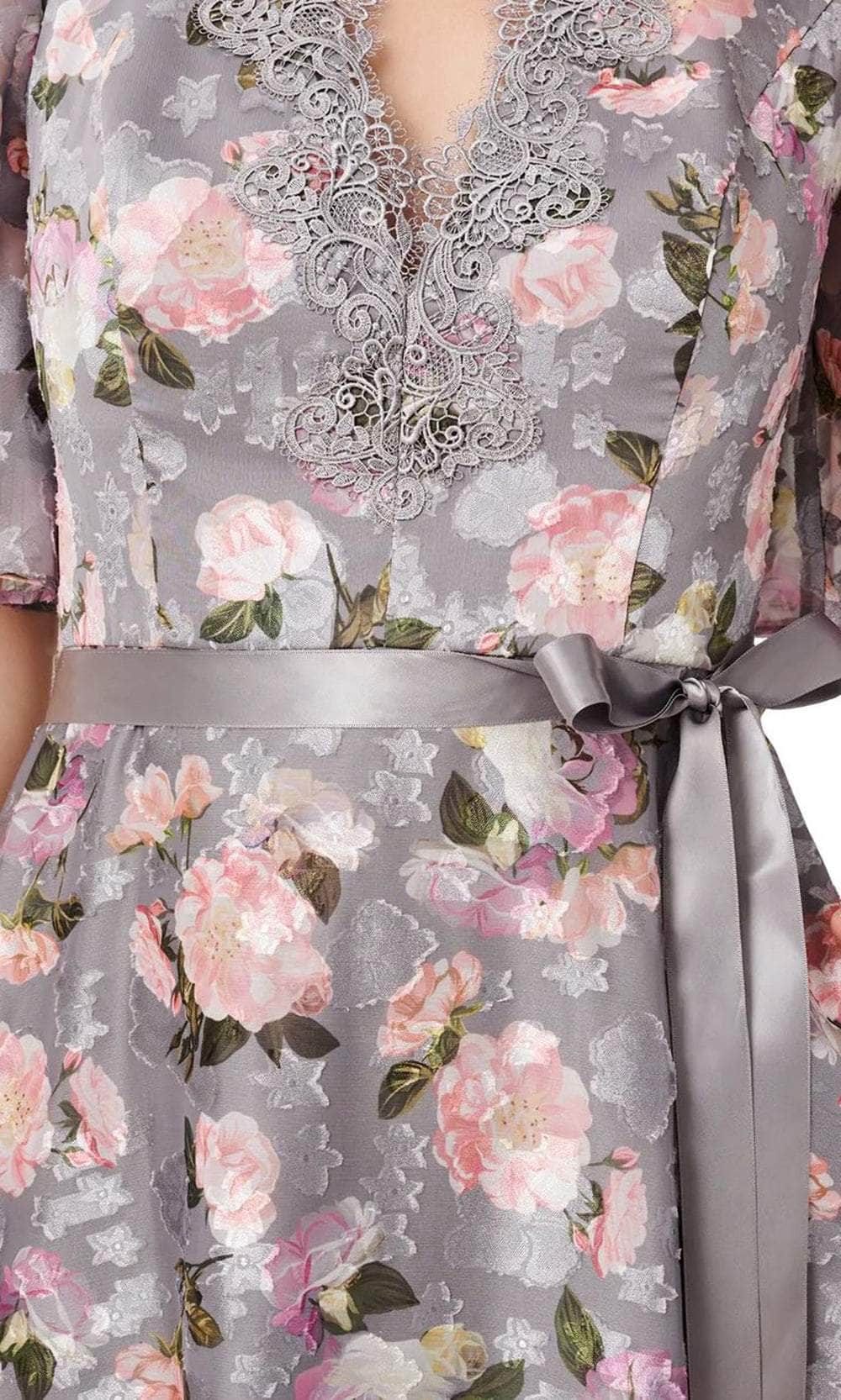 Aidan Mattox MD1E207259 - Flutter Sleeve Floral Long Dress Evening Dresses