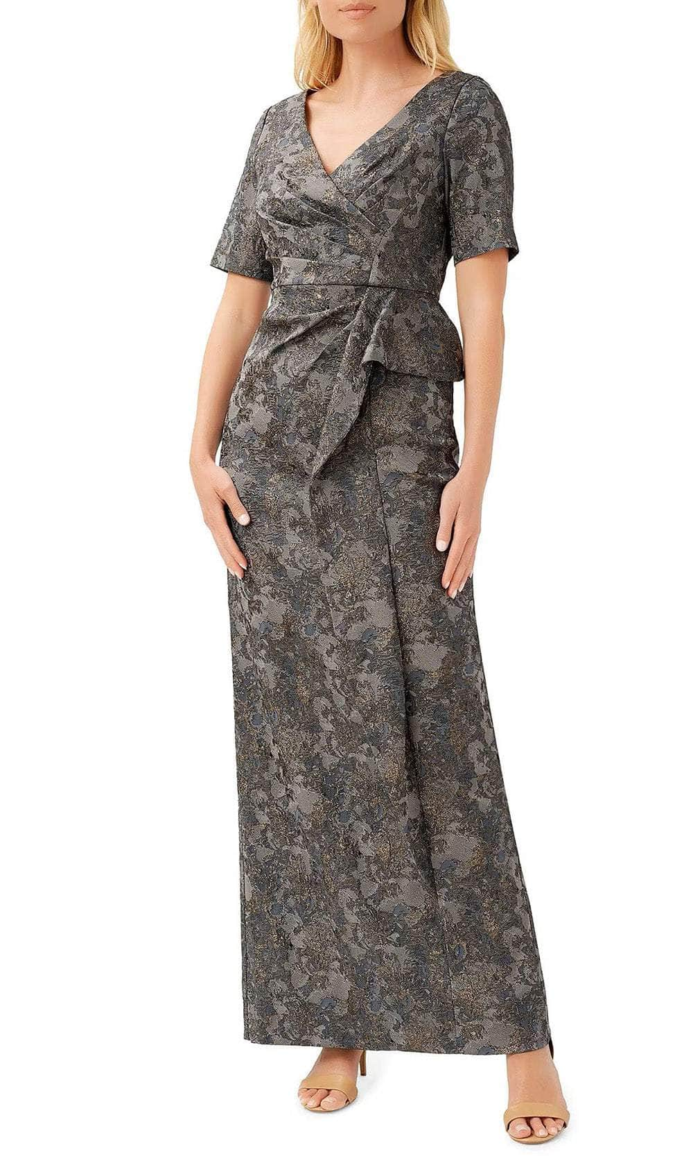 Aidan Mattox MD1E207425 Surplice Jacquard Dress ADASA