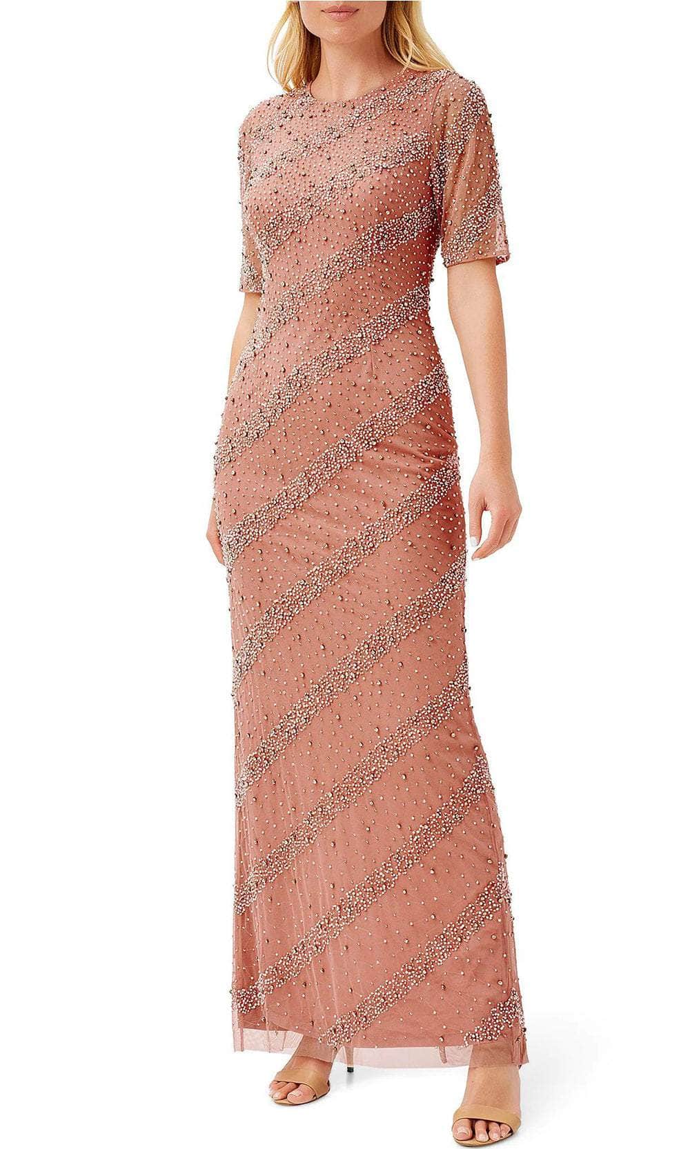 Aidan Mattox MD1E207520 - Short Sleeve Beaded Formal Dress Aidan Mattox MD1E207520 - Short Sleeve Beaded Formal Dress