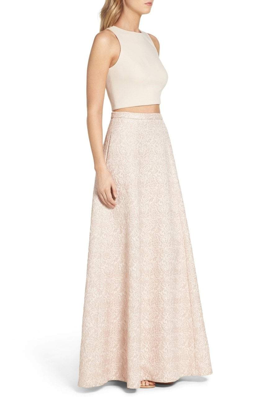 Aidan Mattox - MN1E200740 Textured Jacquard A-Line Gown Special Occasion Dress