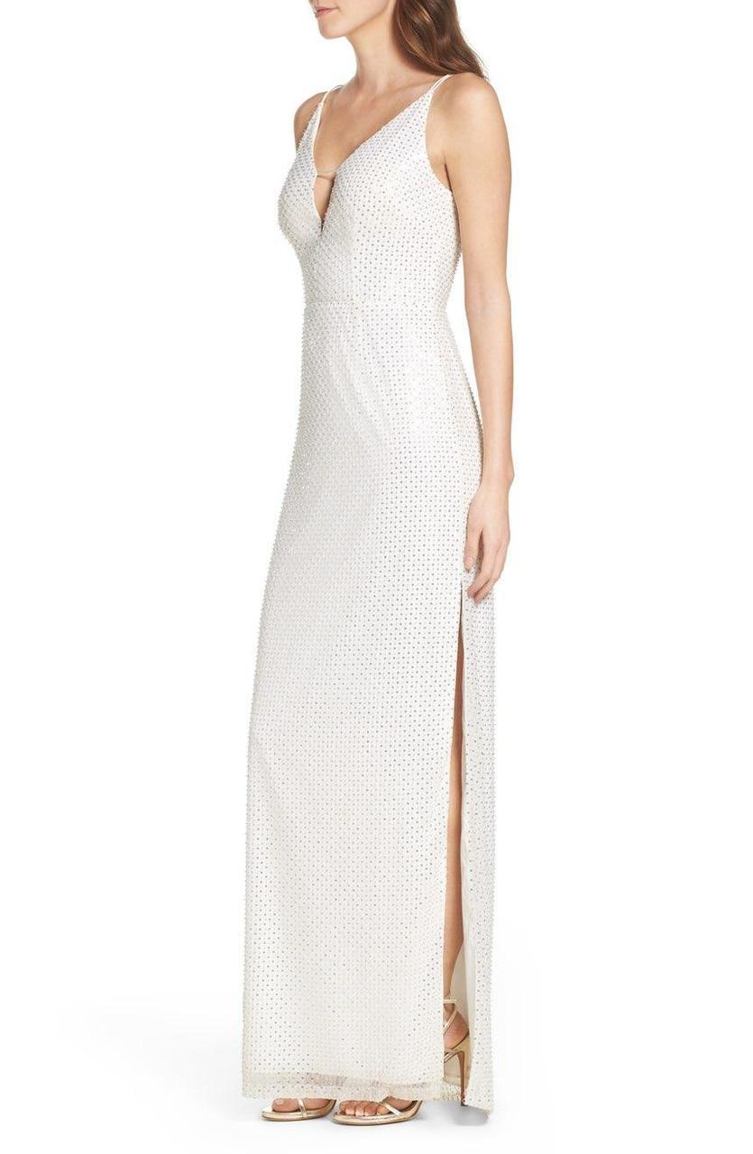 Aidan Mattox - Sequined Mesh Long Dress MN1E200508 Special Occasion Dress