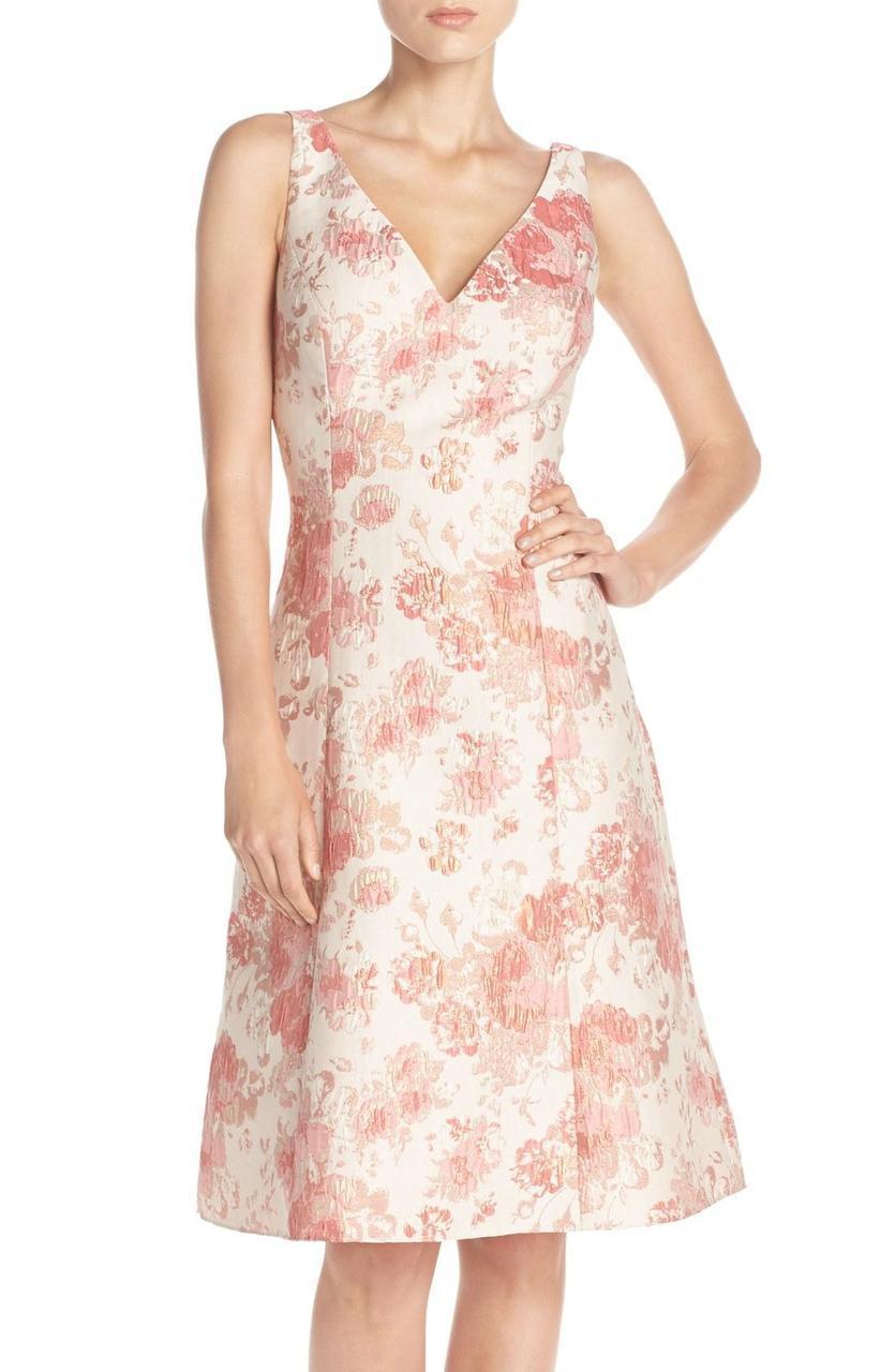 Aidan Mattox Sleeveless V-Neck Floral Cocktail Dress MD1E200066 - 1 Pc ADASA Aidan Mattox Sleeveless V-Neck Floral Cocktail Dress MD1E200066 - 1 Pc ADASA