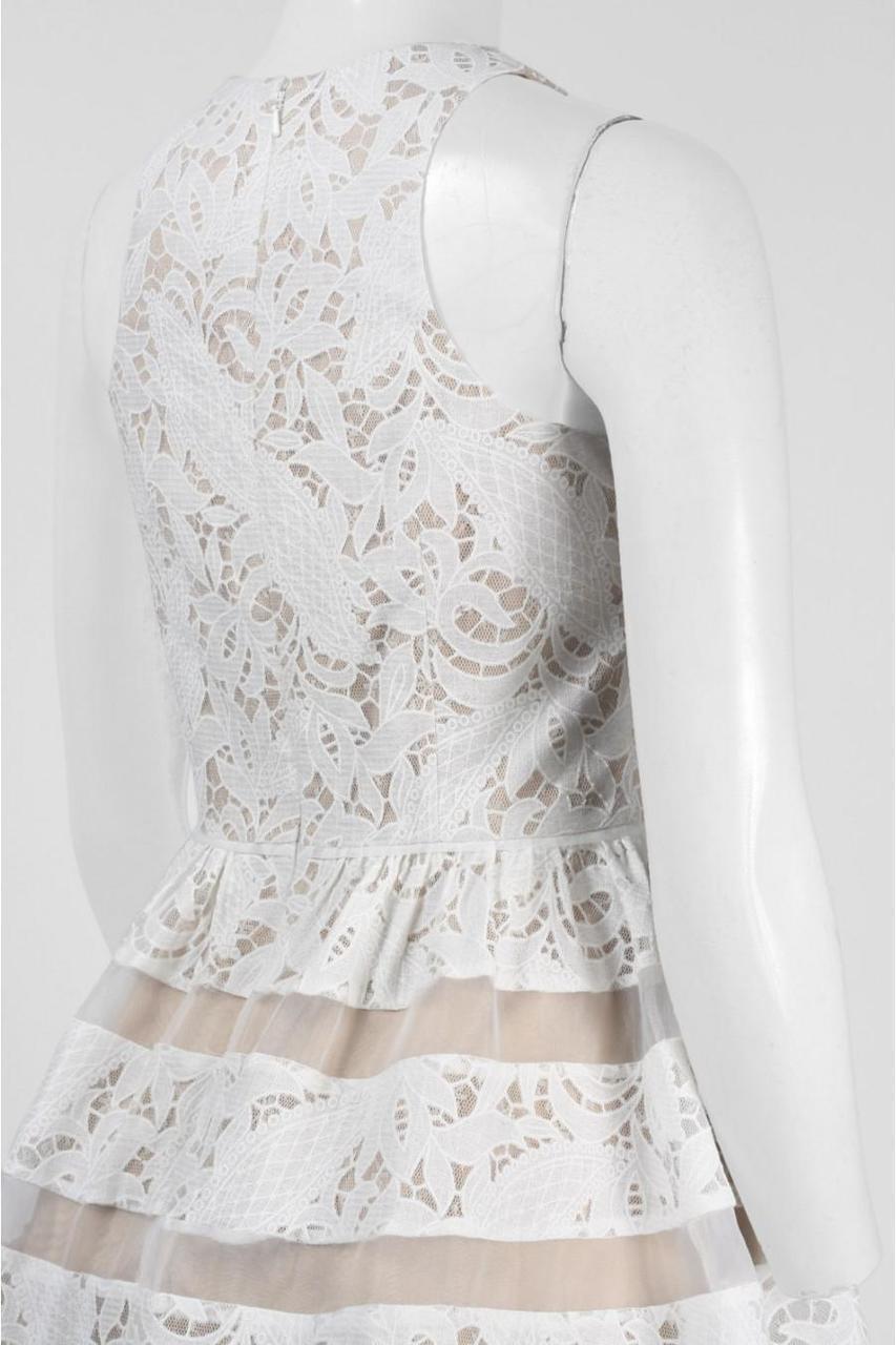 Aidan Mattox - Halter Cocktail Dress 151A98650 in White and Neutral