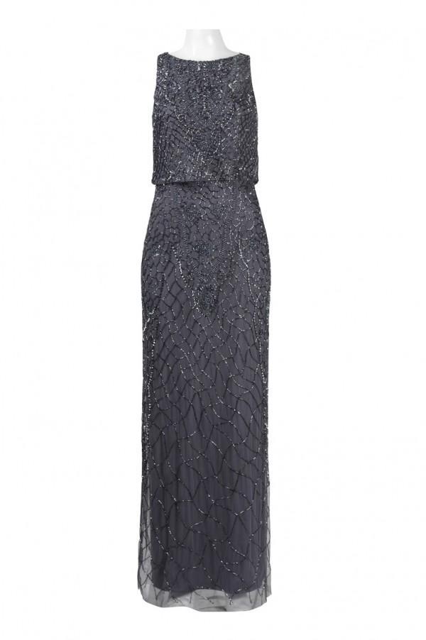 Aidan Mattox - 054468710SC Sleeveless Keyhole Back Beaded Mesh Dress