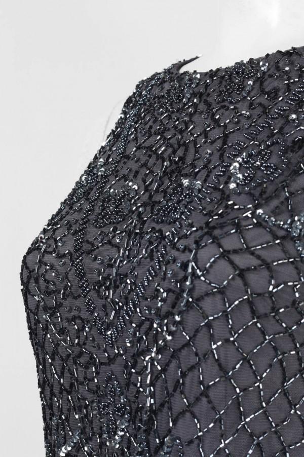 Aidan Mattox - 054468710SC Sleeveless Keyhole Back Beaded Mesh Dress