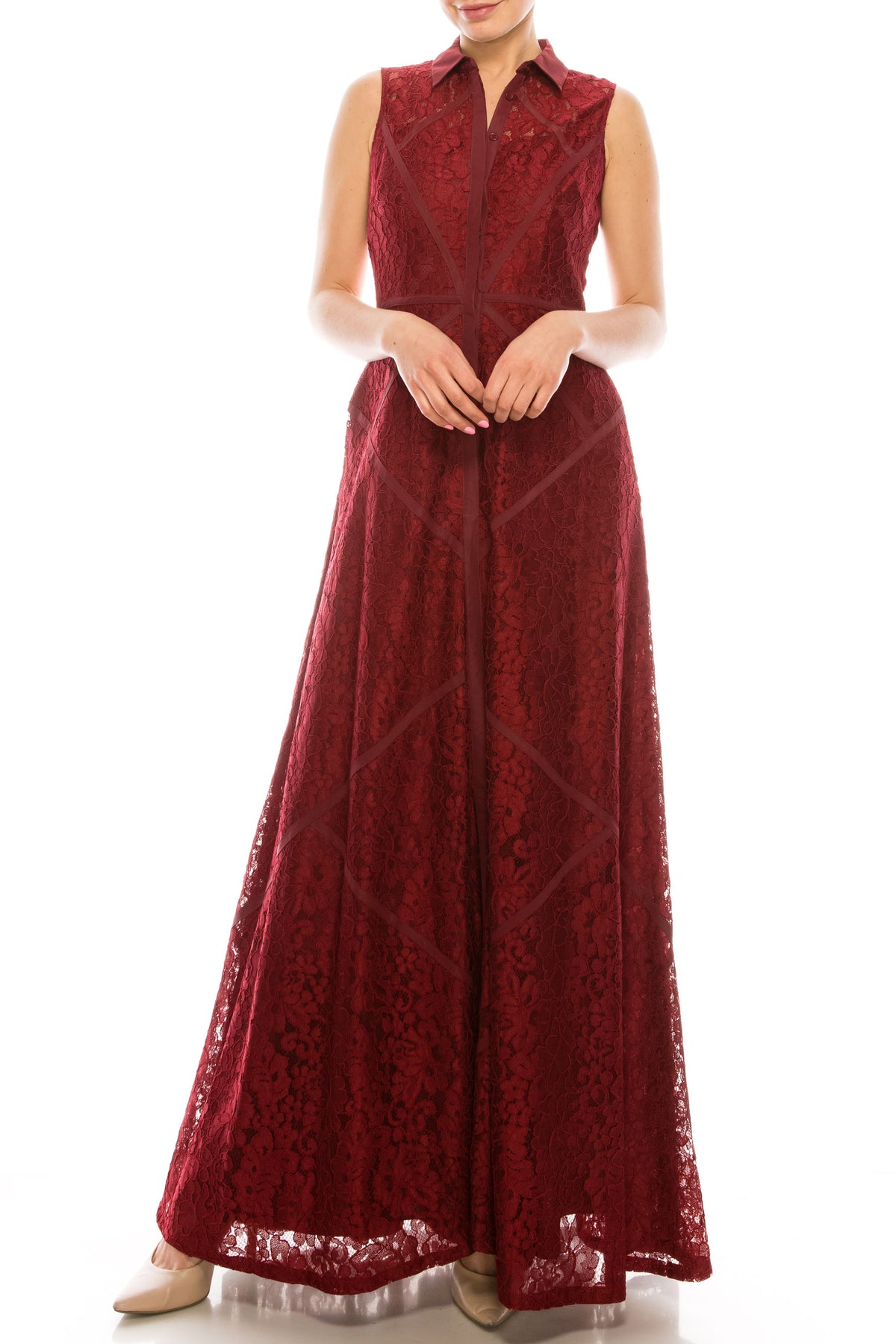 Aidan Mattox - 54473060SC Sleeveless Lace Throughout Long Dress