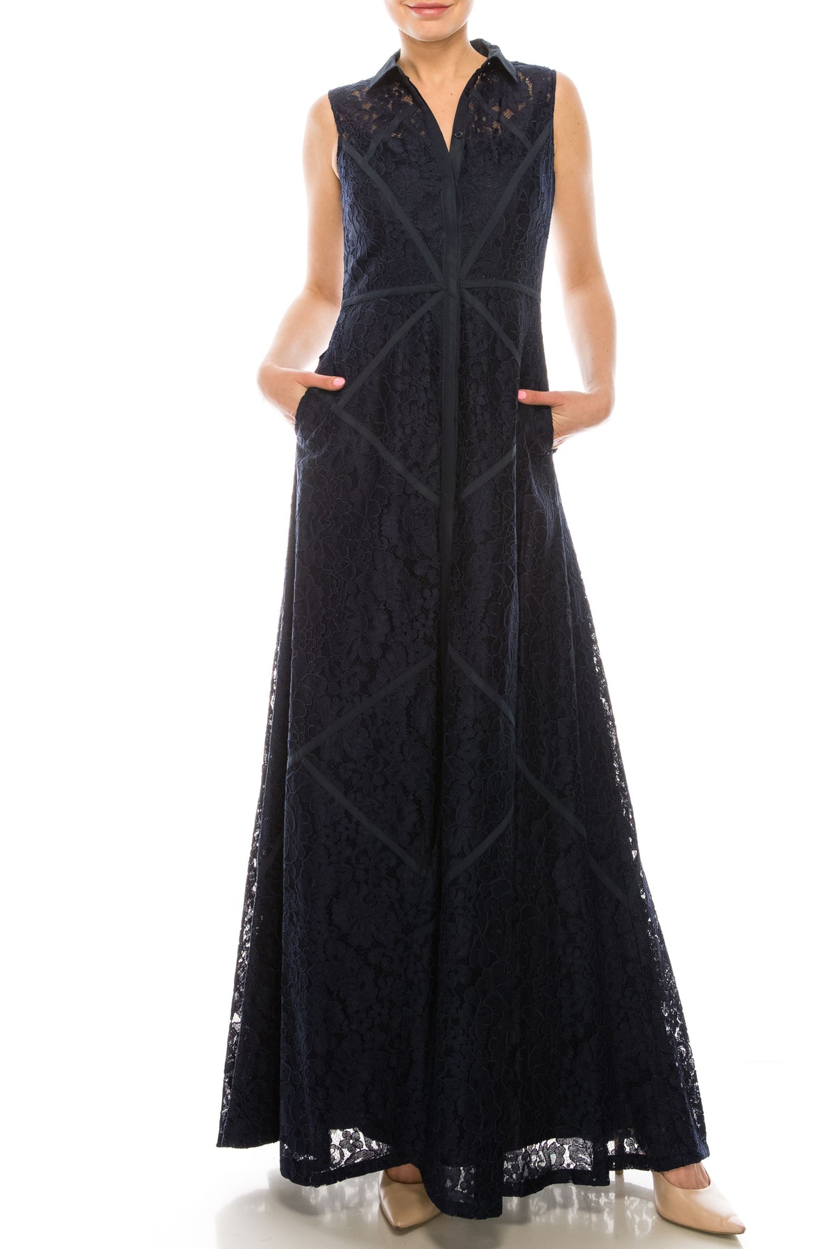 Aidan Mattox - 54473060SC Sleeveless Lace Throughout Long Dress