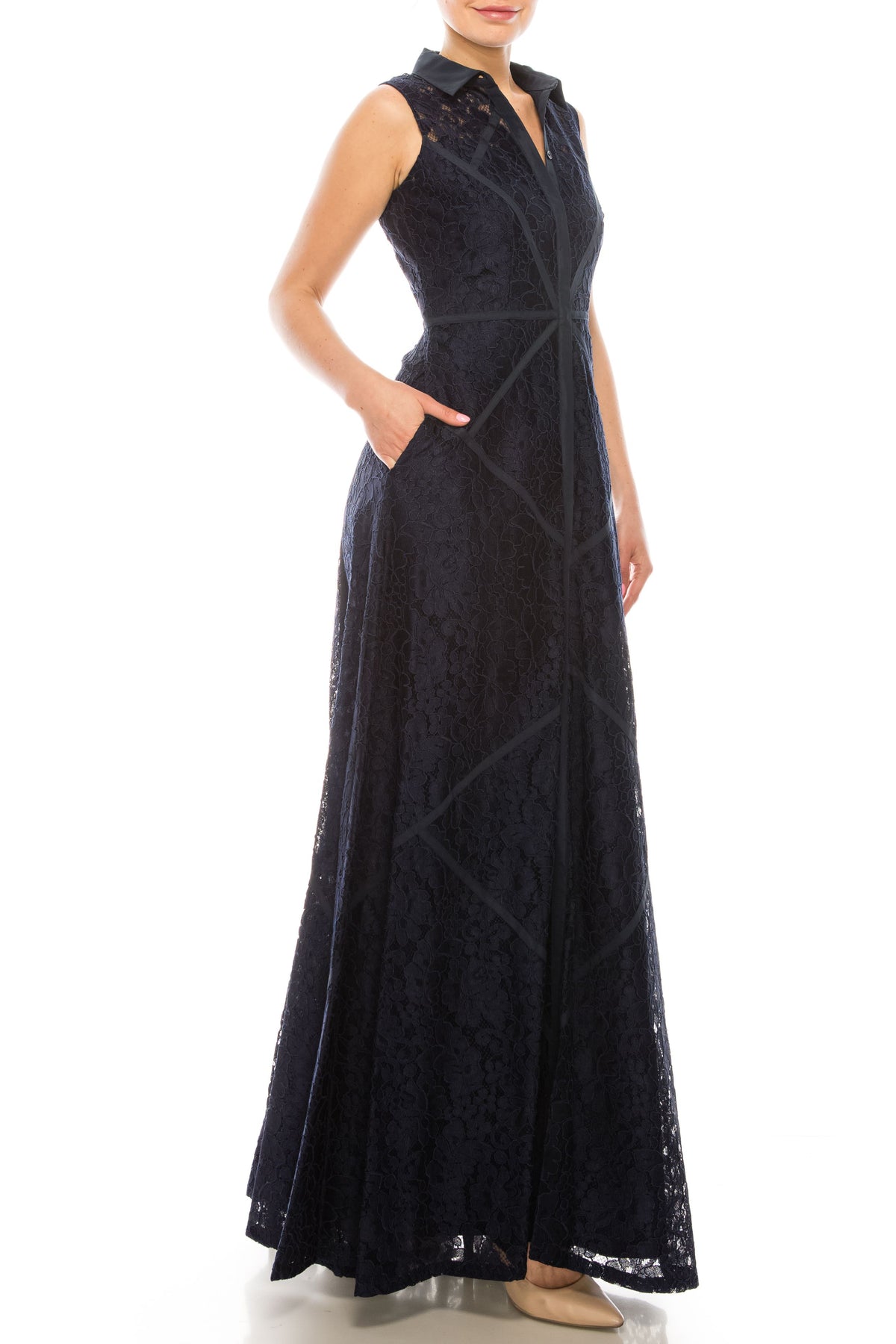 Aidan Mattox - 54473060SC Sleeveless Lace Throughout Long Dress