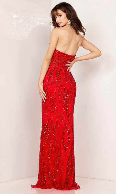 Aleta Couture 1100 - Strapless High Slit Evening Gown Special Occasion Dresses