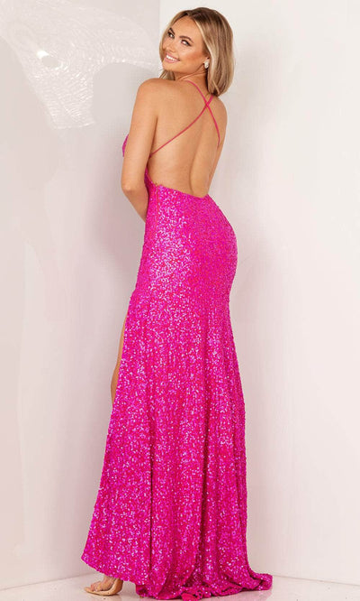 Aleta Couture 200 - Slit V-Neck Evening Dress Evening Dresses