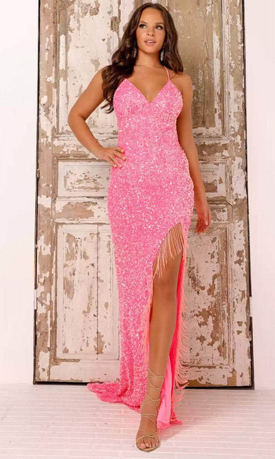 Aleta Couture 808 - Sleeveless Open Back Gown Evening Dresses 000 / Freeze Pink