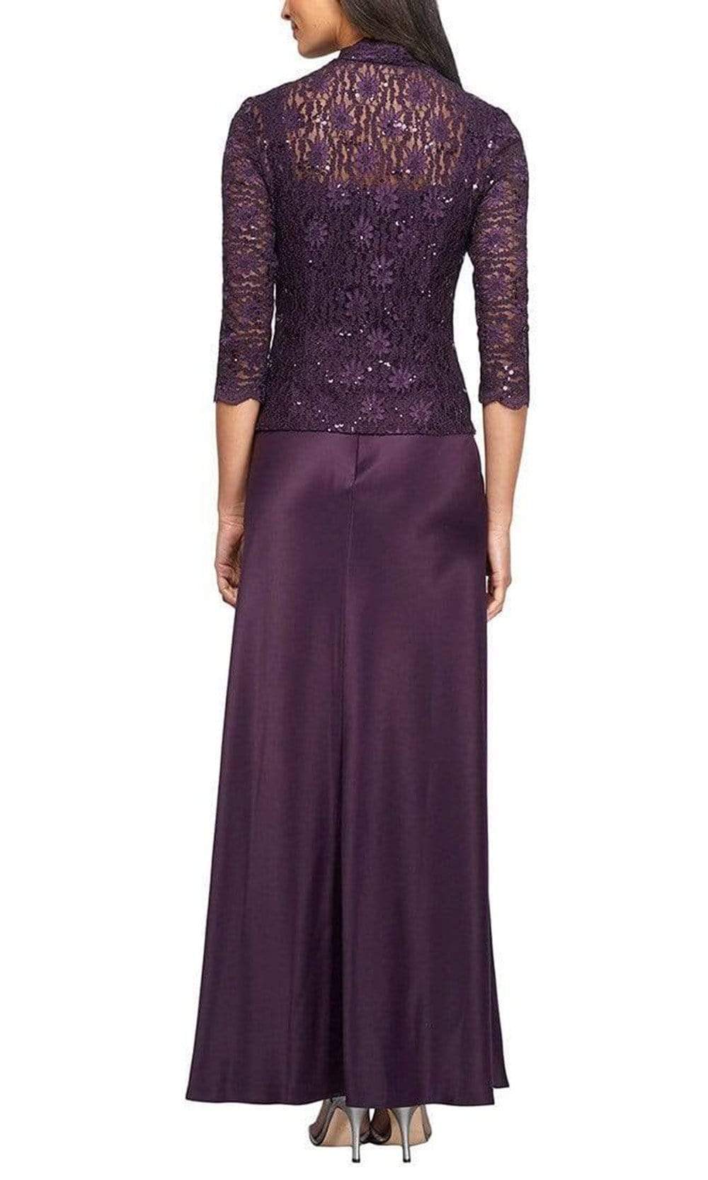 Alex Evenings - 1121198 Lace and Chiffon Dress with Lace Jacket Mother of the Bride Dresses