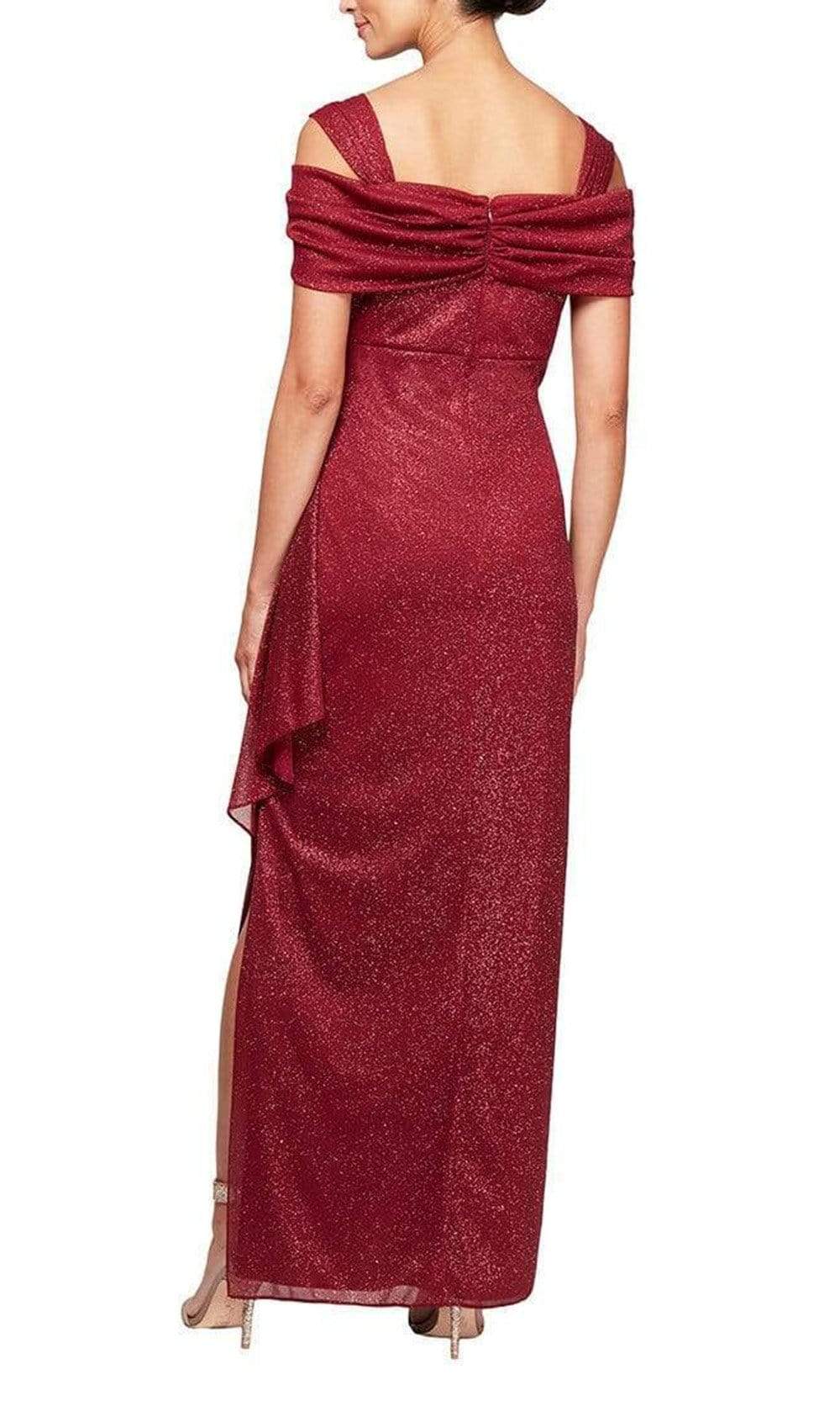 Alex Evenings - 133026 Cold Shoulder Empire Waist Glitter Mesh Dress Mother of the Bride Dresses