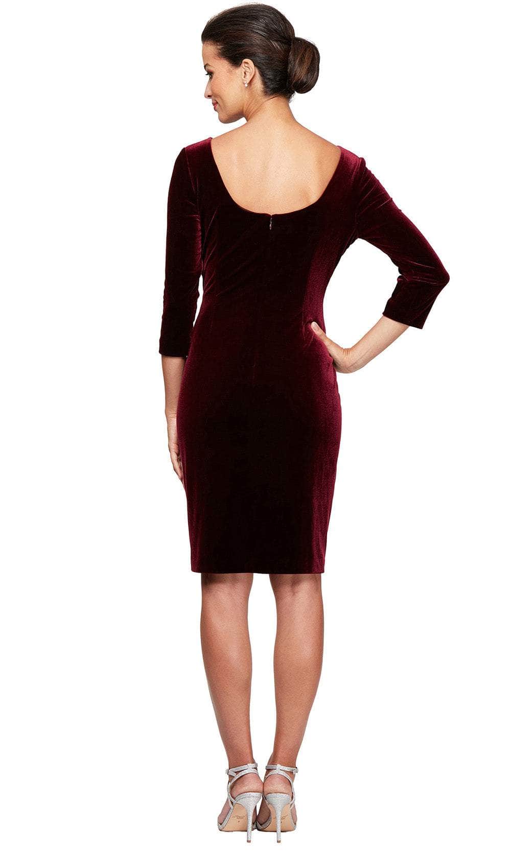 Alex Evenings 1915268 - Quarter Sleeve Velvet Cocktail Dress Special Occasion Dress
