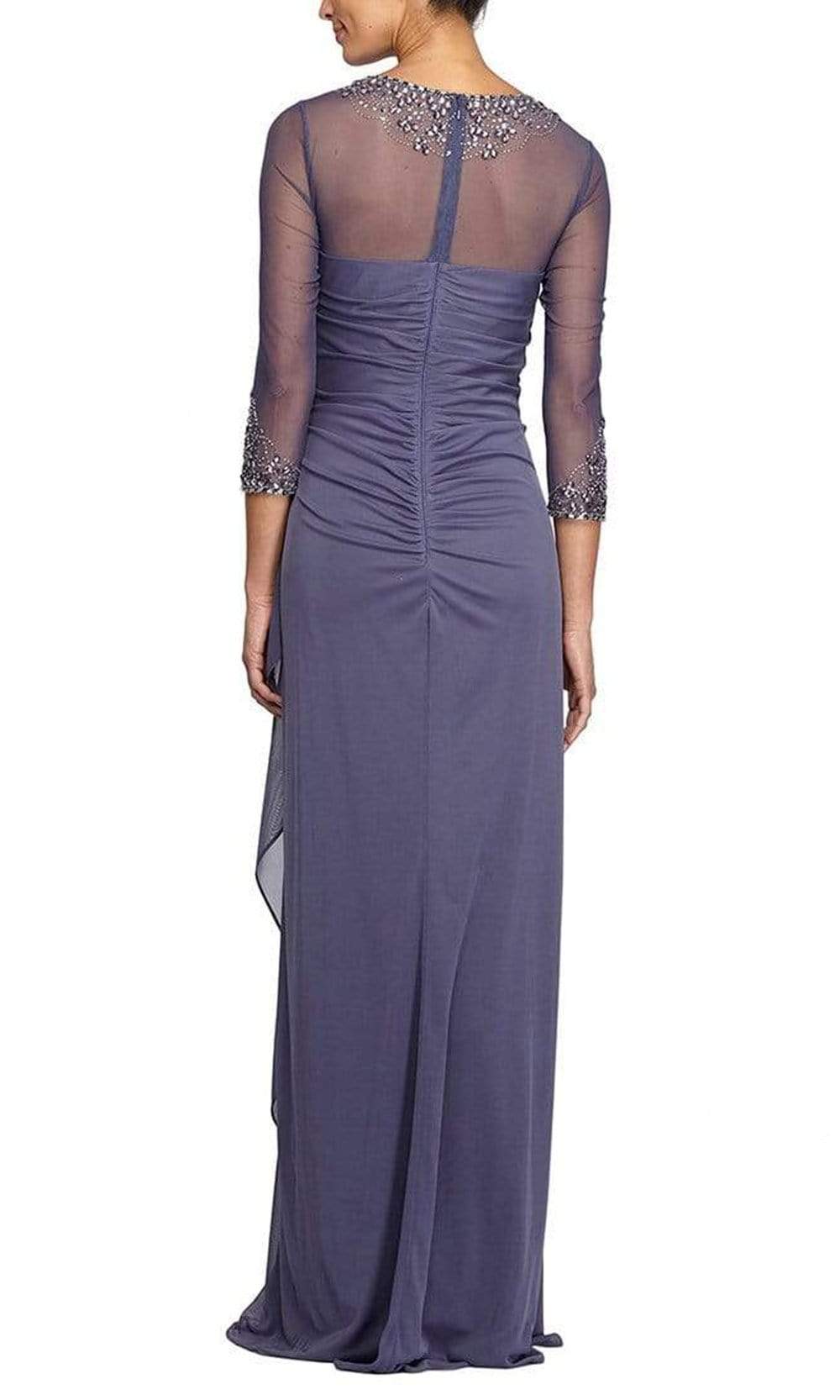 Alex Evenings - 232833 Beaded Sheer Long Sleeve Sheath Dress Mother of the Bride Dresses