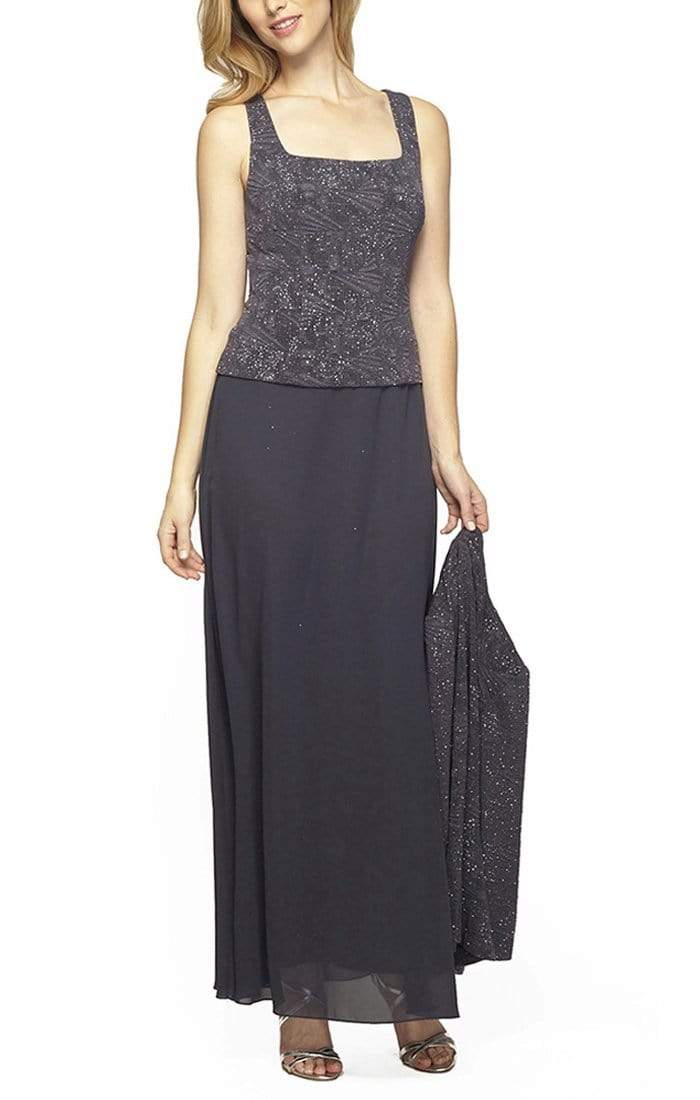 Alex Evenings - 425053 Jacquard Knit Sheath Dress With Jacket Mother of the Bride Dresses
