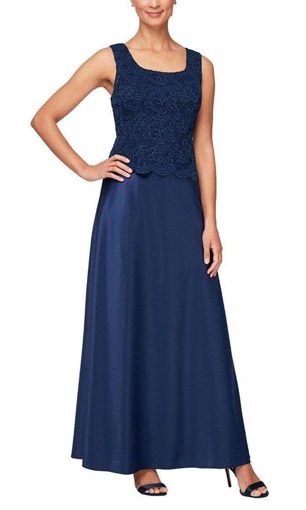Alex Evenings - 81122326 Lace And Satin Dress With Jacket Mother of the Bride Dresses