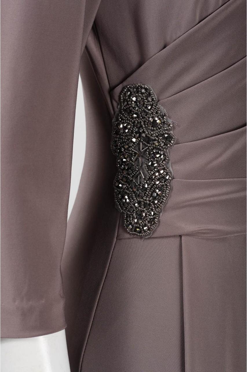 Alex Evenings - Bead Accented Sheath Dress 1351105 in Brown