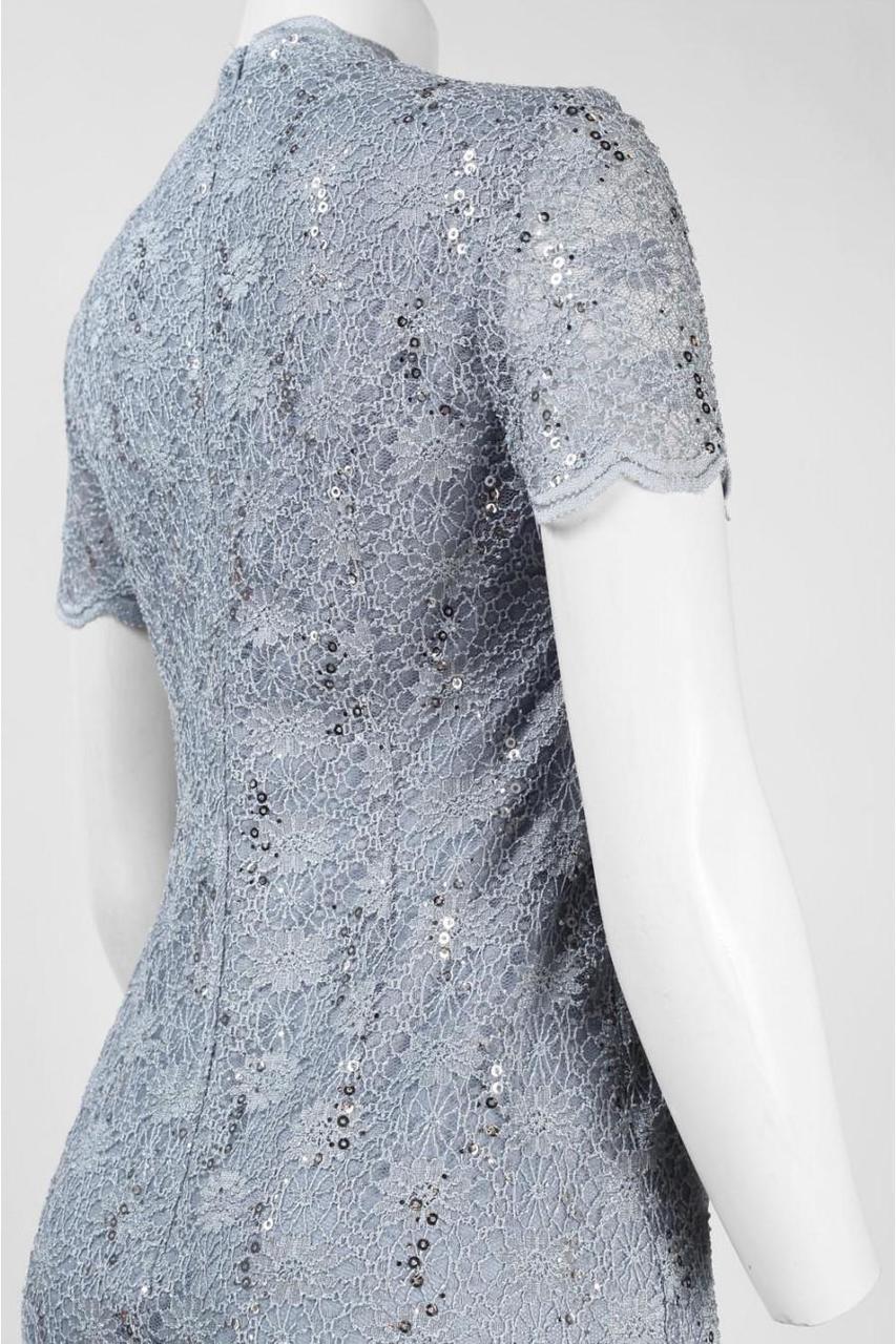 Alex Evenings - Queen Anne Neck Sheath Dress 212882 in Blue