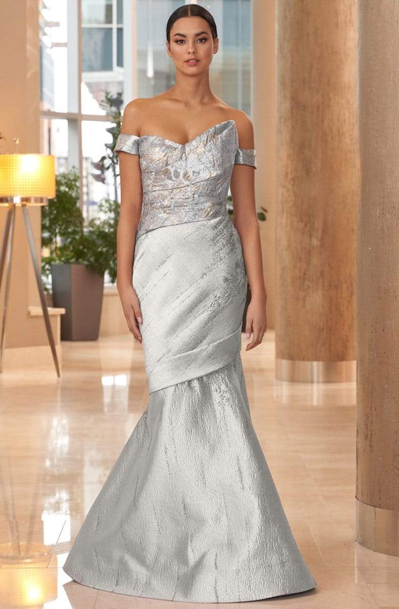 Alexander by Daymor - 1054B Detachable Skirt Floral Print Trumpet Gown Mother of the Bride Dresses