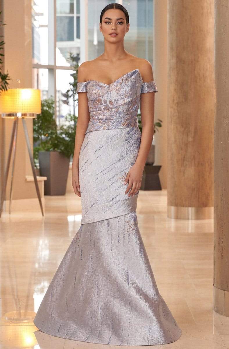 Alexander by Daymor - 1054B Detachable Skirt Floral Print Trumpet Gown Mother of the Bride Dresses