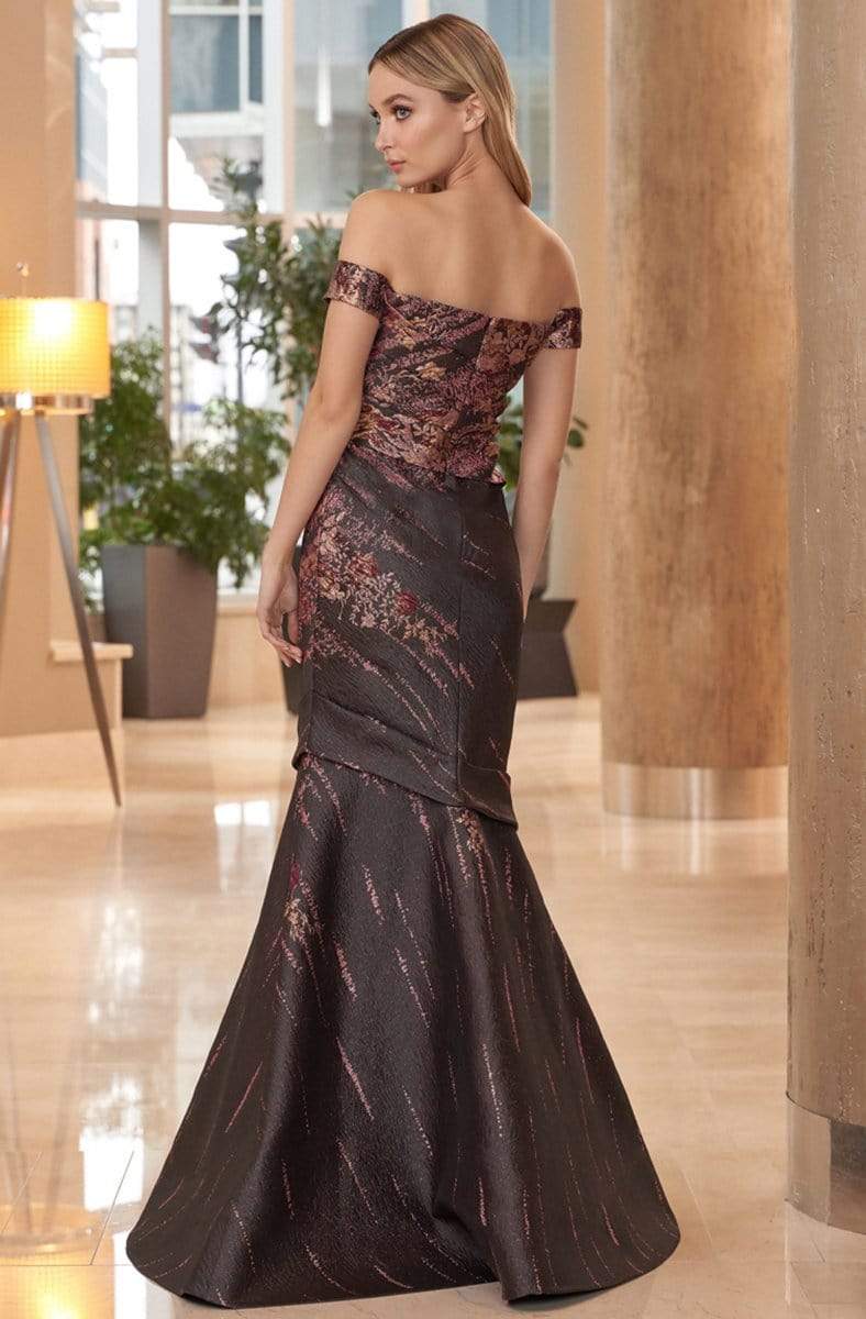 Alexander by Daymor - 1054B Detachable Skirt Floral Print Trumpet Gown Mother of the Bride Dresses