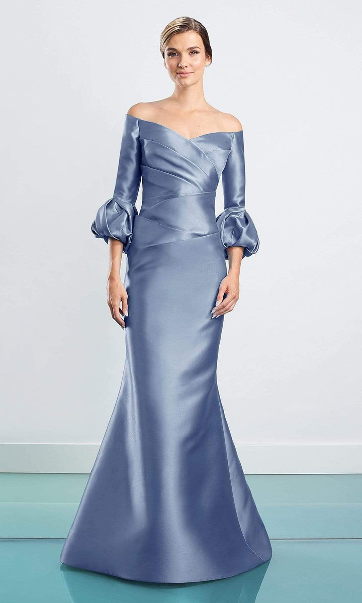 Alexander by Daymor - Off Shoulder Gown 1465 In Blue