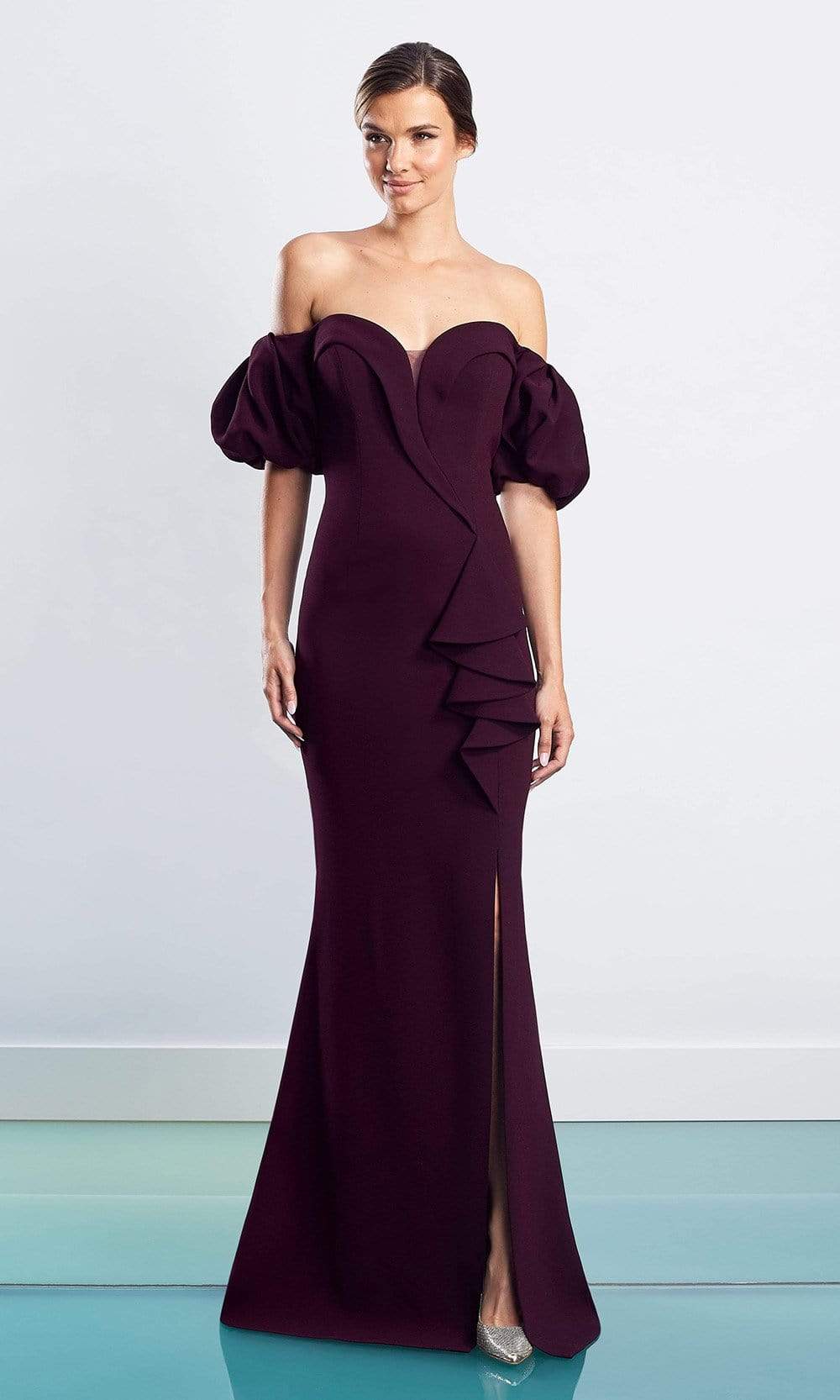 Alexander by Daymor 1479 - Long Stretch Crepe Sheath Dress