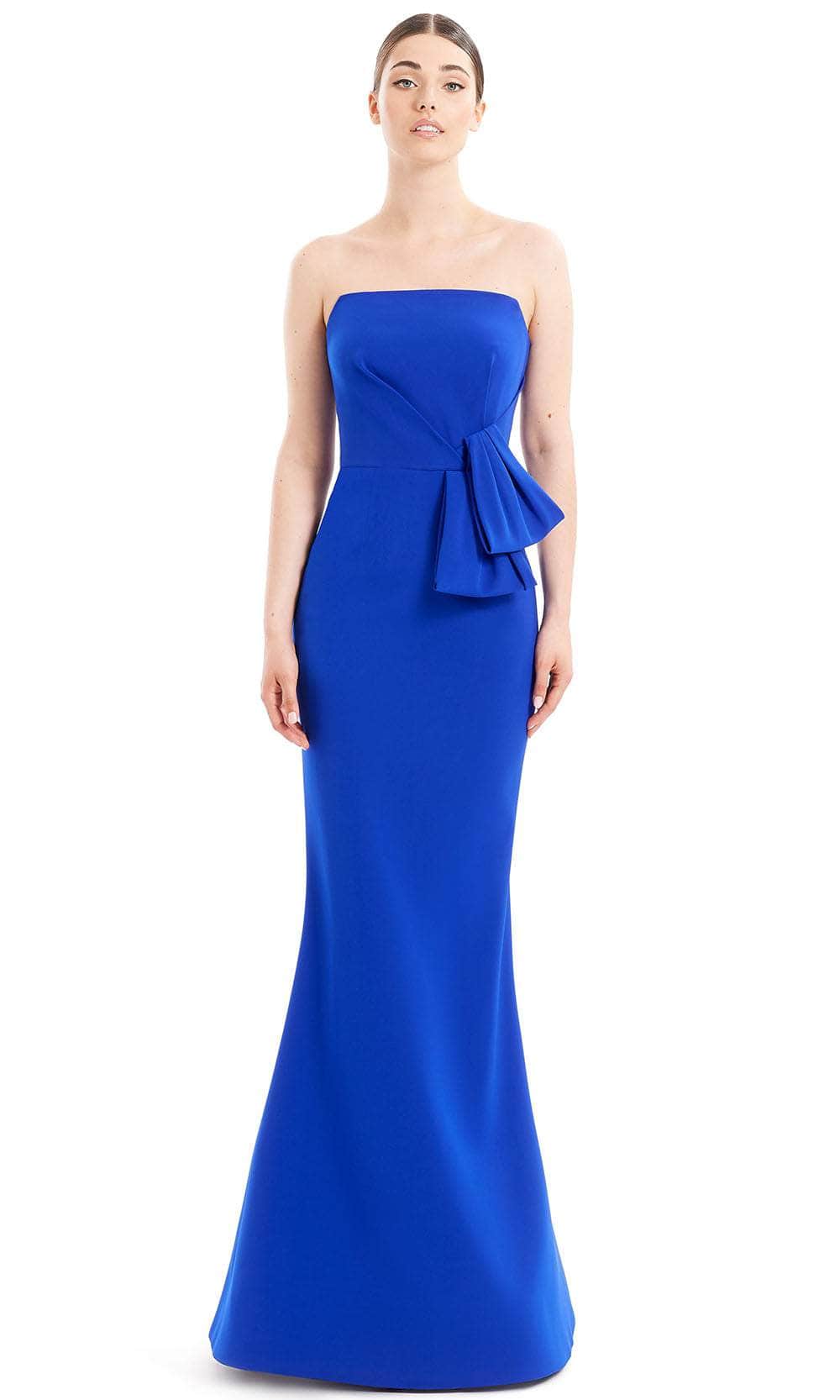 Alexander By Daymor 1656F22 - Strapless Peplum Formal Gown With Jacket Special Occasion Dress 4 / Blue