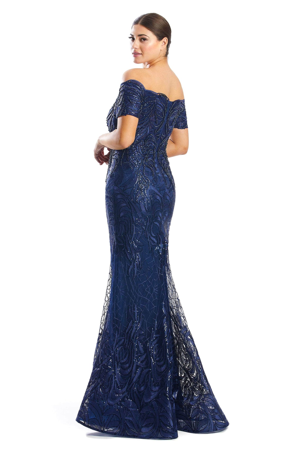 Alexander by Daymor 1765S23 - Off the Shoulder Formal Sheath Gown Evening Dresses