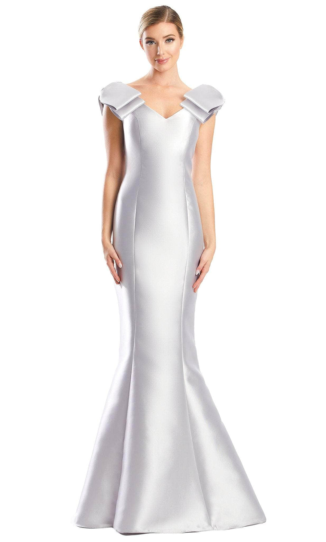 Alexander by Daymor 1773S23 - Beaded Buttons Formal Dress Evening Dresses 00 / Platinum